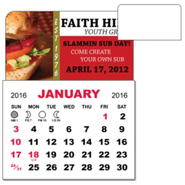 3" x 3.875" - Adhesive Mini Calendar Pad (Rectangle)