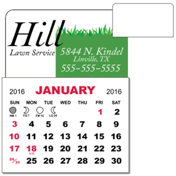 3" x 3.875" - Adhesive Mini Calendar Pad (Rectangle)