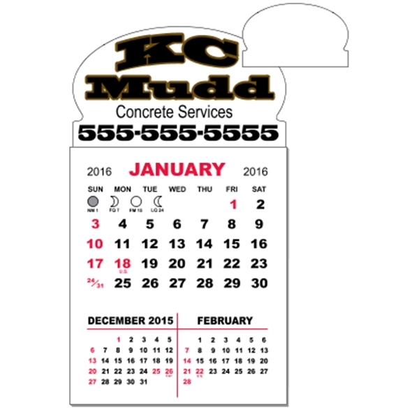 3" x 5.5" - Adhesive Mini Calendar Pad (Oval)