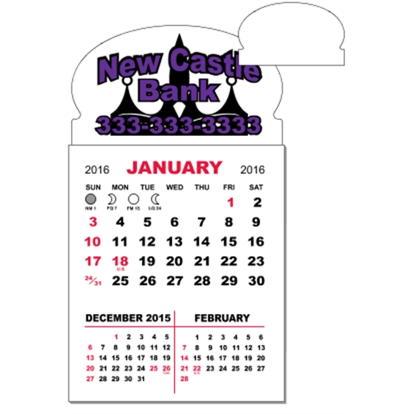 3" x 5.5" - Adhesive Mini Calendar Pad (Oval)