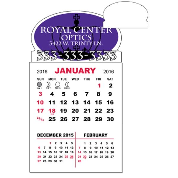 3" x 5.5" - Adhesive Mini Calendar Pad (Oval)