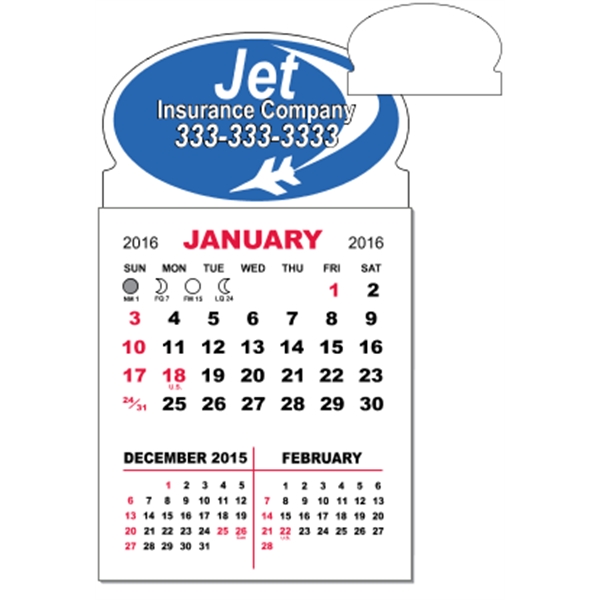 3" x 5.5" - Adhesive Mini Calendar Pad (Oval)