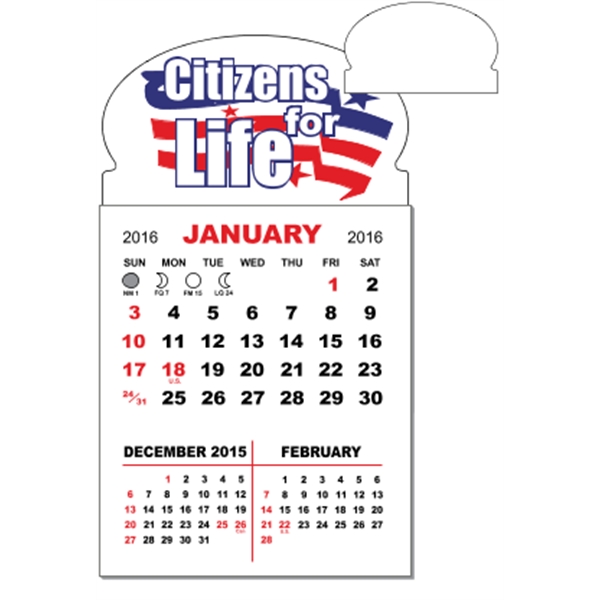 3" x 5.5" - Adhesive Mini Calendar Pad (Oval)