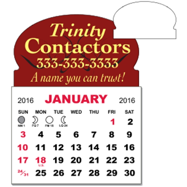 3" x 3.875" - Adhesive Mini Calendar Pad (Oval)