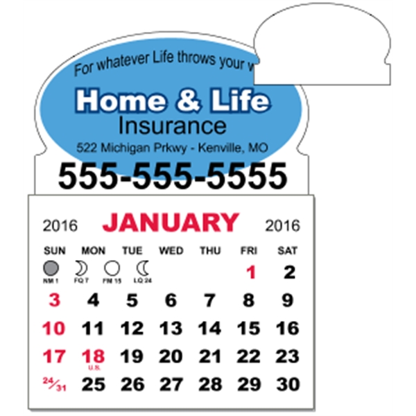 3" x 3.875" - Adhesive Mini Calendar Pad (Oval)