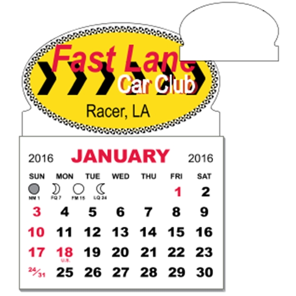 3" x 3.875" - Adhesive Mini Calendar Pad (Oval)