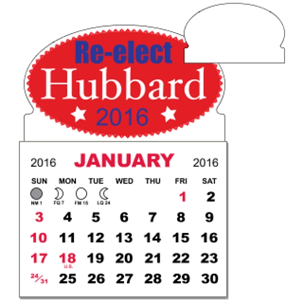 3" x 3.875" - Adhesive Mini Calendar Pad (Oval)