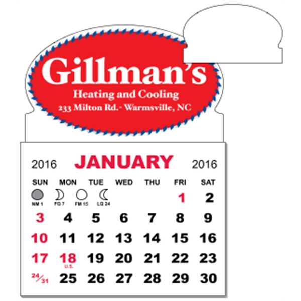 3" x 3.875" - Adhesive Mini Calendar Pad (Oval)