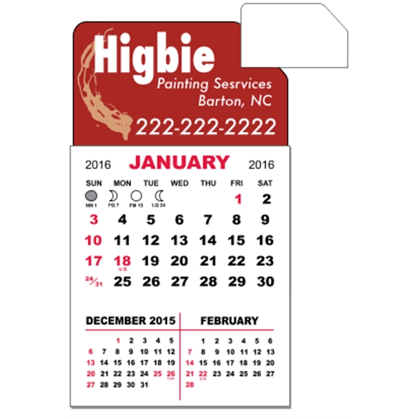 3" x 5.5" - Adhesive Mini Calendar Pad (Slant)