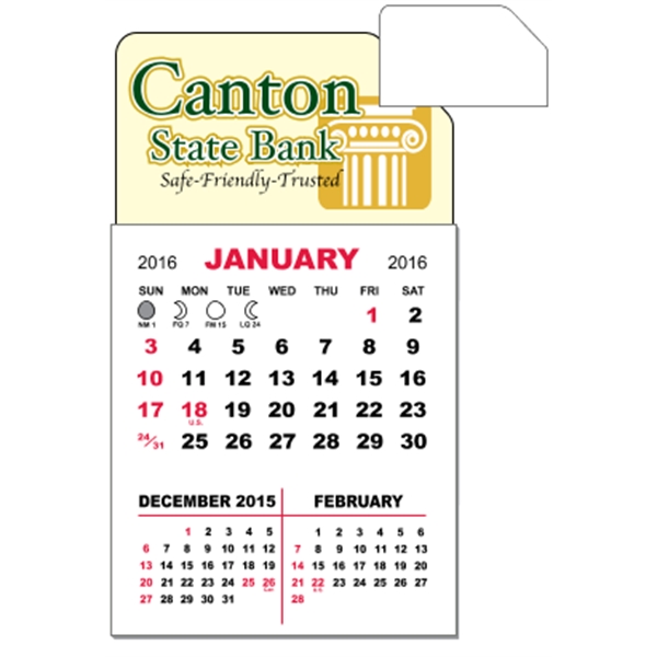 3" x 5.5" - Adhesive Mini Calendar Pad (Slant)