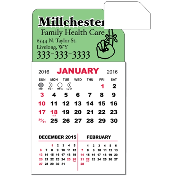 3" x 5.5" - Adhesive Mini Calendar Pad (Slant)