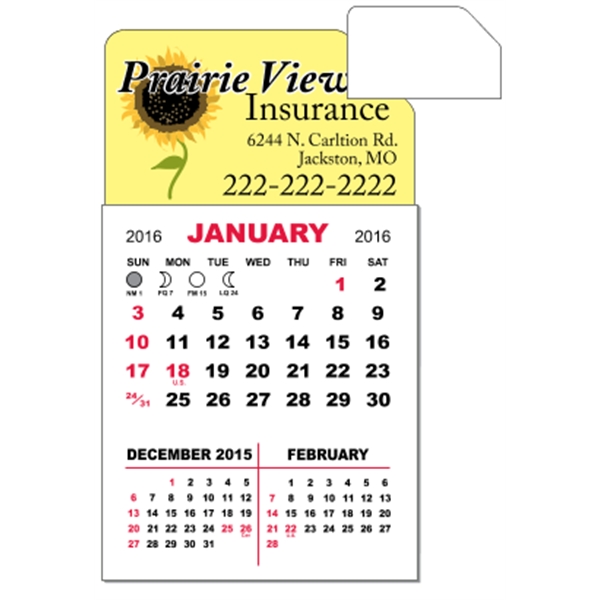 3" x 5.5" - Adhesive Mini Calendar Pad (Slant)