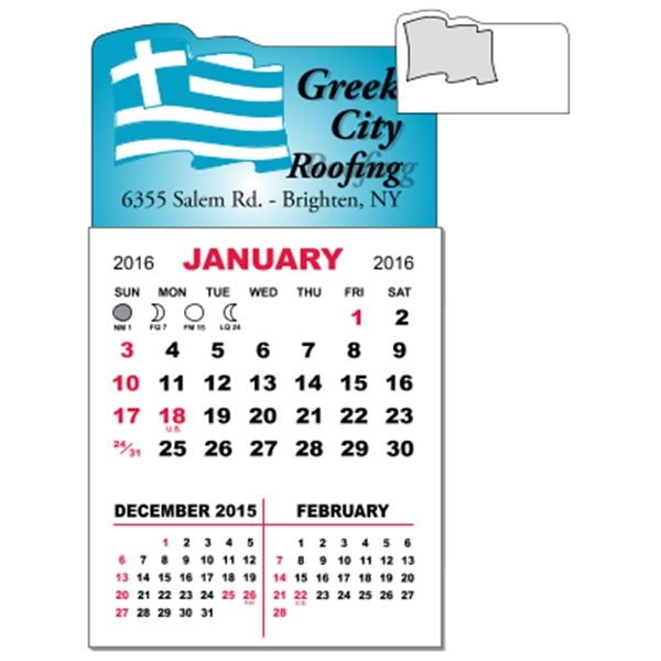 3" x 5.5" - Adhesive Mini Calendar Pad (Flag)