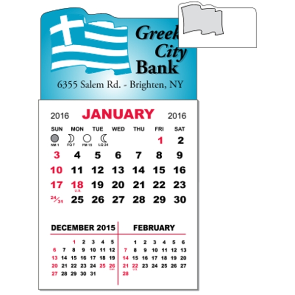 3" x 5.5" - Adhesive Mini Calendar Pad (Flag)