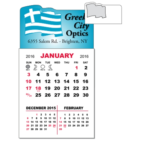 3" x 5.5" - Adhesive Mini Calendar Pad (Flag)