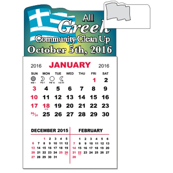 3" x 5.5" - Adhesive Mini Calendar Pad (Flag)