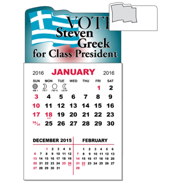 3" x 5.5" - Adhesive Mini Calendar Pad (Flag)