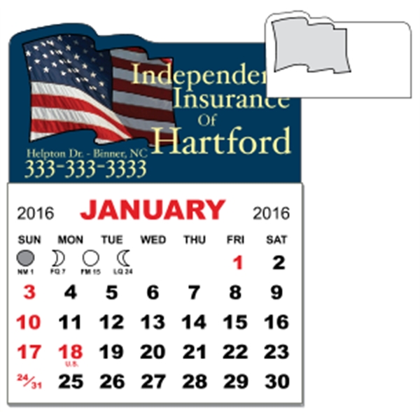 3 X 3.875 - Adhesive Mini Calendar Pad (Flag)