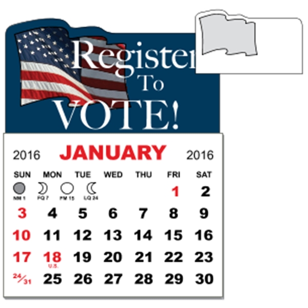 3 X 3.875 - Adhesive Mini Calendar Pad (Flag)