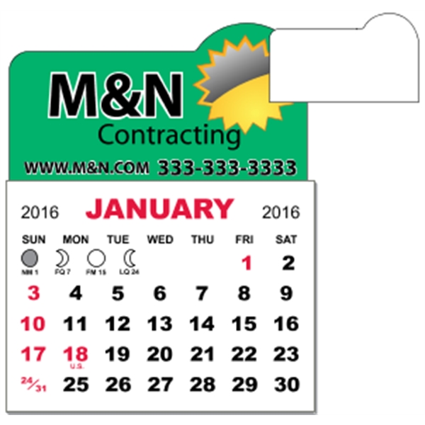 3 X 3.875 - Adhesive Mini Calendar Pad (Arch)