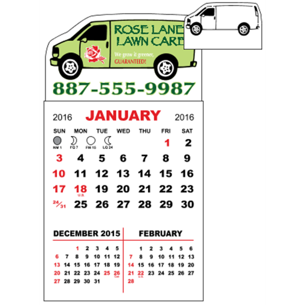 3" x 5.5" - Adhesive Mini Calendar Pad (Van)