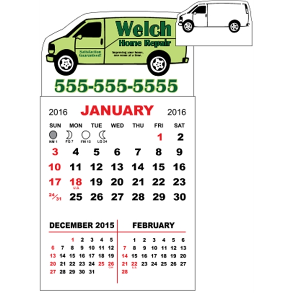 3" x 5.5" - Adhesive Mini Calendar Pad (Van)