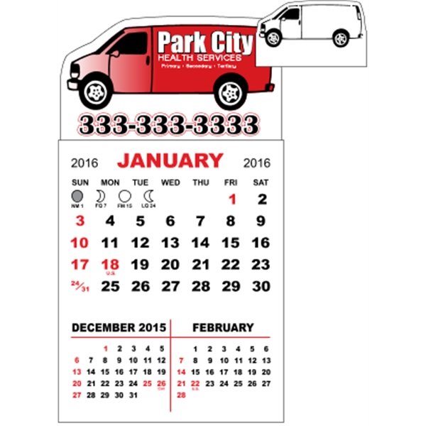 3" x 5.5" - Adhesive Mini Calendar Pad (Van)