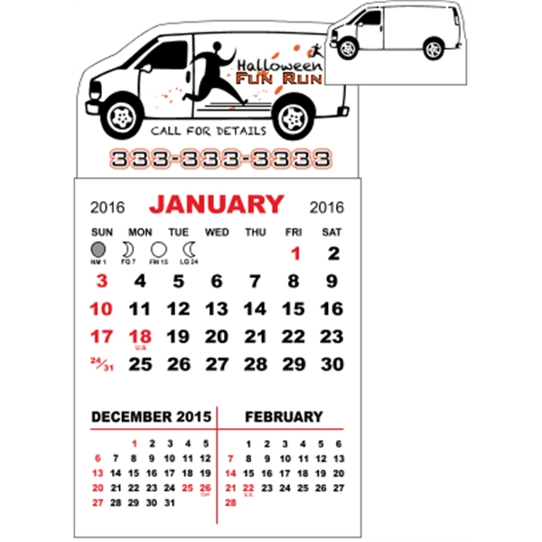 3" x 5.5" - Adhesive Mini Calendar Pad (Van)