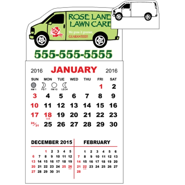 3" x 5.5" - Adhesive Mini Calendar Pad (Van)
