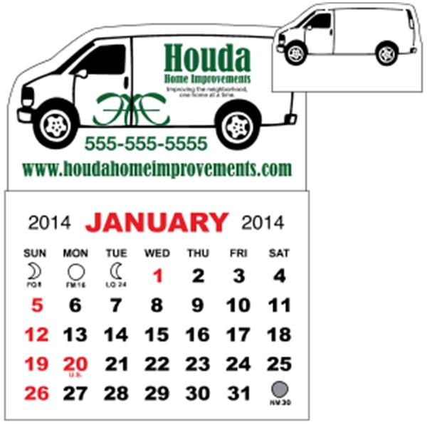 3" x 3.875" - Adhesive CMini Calendar Pad (Van)
