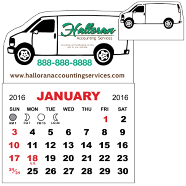 3" x 3.875" - Adhesive CMini Calendar Pad (Van)