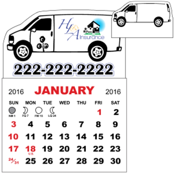 3" x 3.875" - Adhesive CMini Calendar Pad (Van)