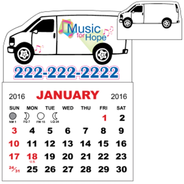 3" x 3.875" - Adhesive CMini Calendar Pad (Van)