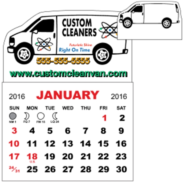 3" x 3.875" - Adhesive CMini Calendar Pad (Van)