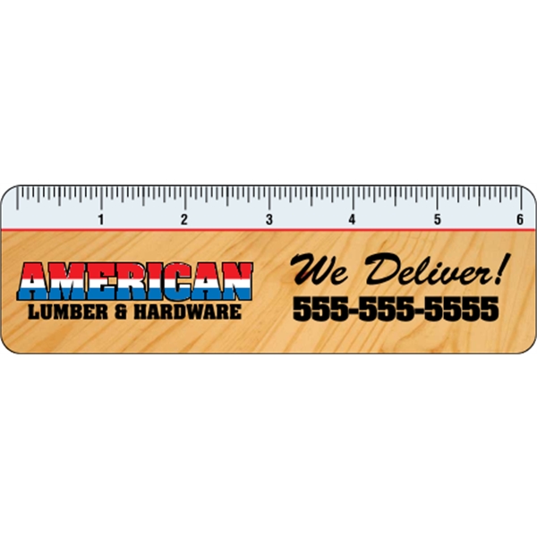 6.375" x 2" Clear Plastic Ruler