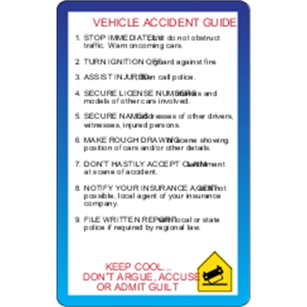 4-Color Process Loyalty Cards - Accident Reminders - 4-Color Process Loyalty Cards - Accident Reminders - Image 1 of 1