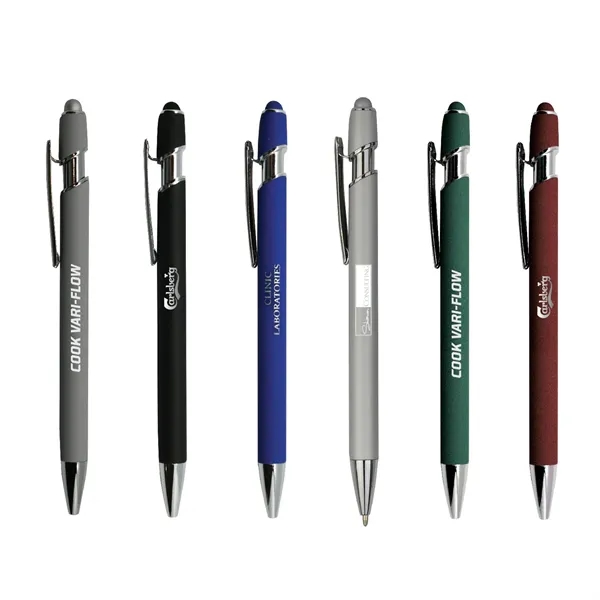 Soft Rubber Finish Click Metal Ballpoint Stylus Pen - Soft Rubber Finish Click Metal Ballpoint Stylus Pen - Image 1 of 3