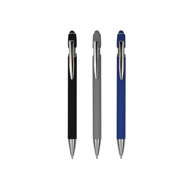 Soft Rubber Finish Click Metal Ballpoint Stylus Pen - Soft Rubber Finish Click Metal Ballpoint Stylus Pen - Image 2 of 3