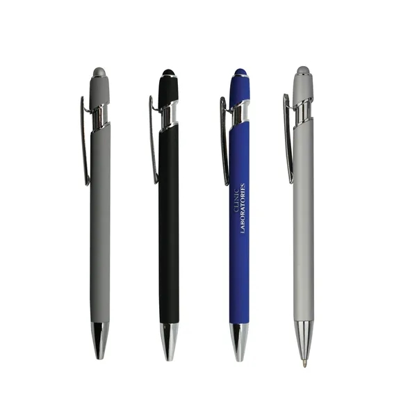 Soft Rubber Finish Click Metal Ballpoint Stylus Pen - Soft Rubber Finish Click Metal Ballpoint Stylus Pen - Image 3 of 3
