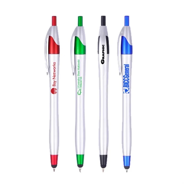 Retractable Action Ballpoint Pen with Stylus - Retractable Action Ballpoint Pen with Stylus - Image 1 of 1