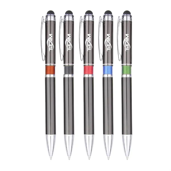 Aluminum Clip Ballpoint Pen with Stylus - Aluminum Clip Ballpoint Pen with Stylus - Image 1 of 2