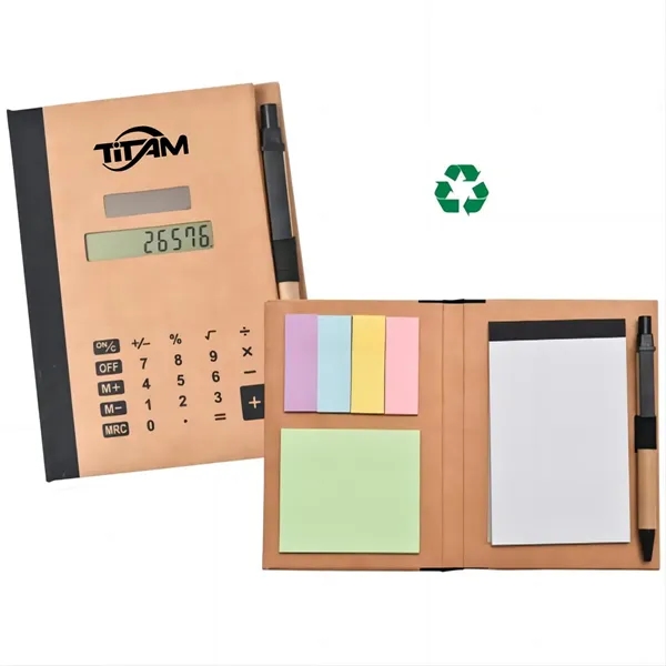 Custom Recycle Write Notebook & Pen with Calculator