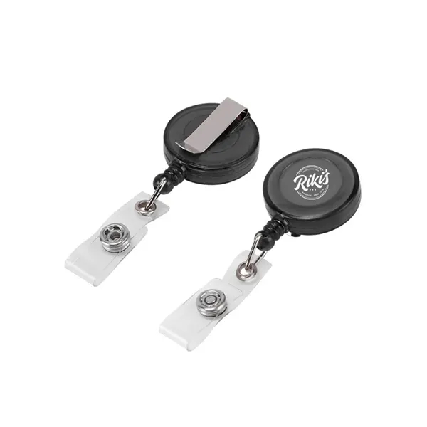 27" Transparent Back Clip with Retractable Reel
