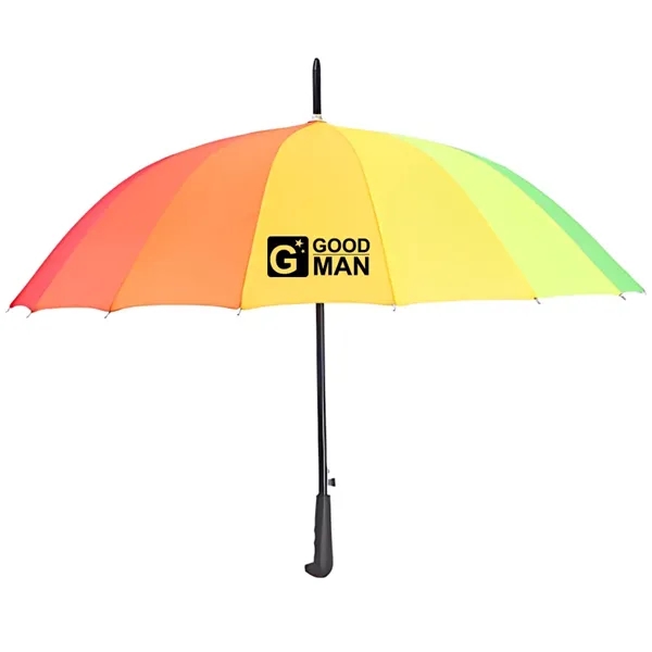 Rainbow Color Manual Straight Umbrella