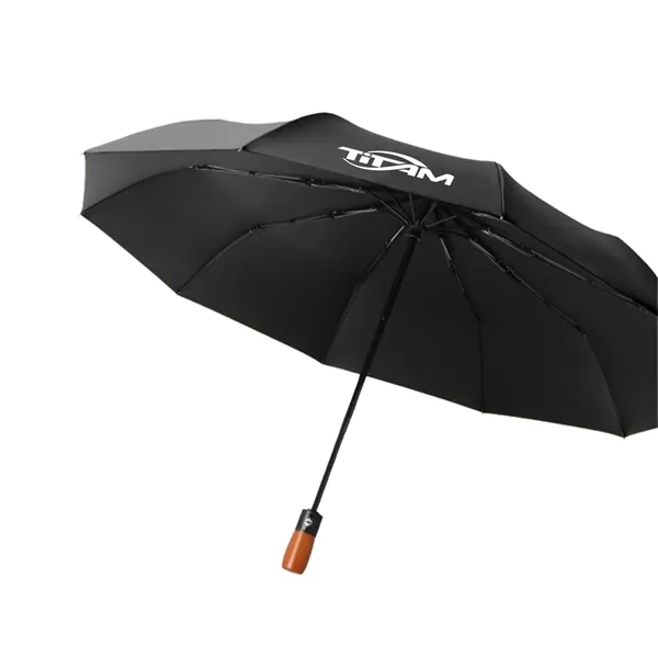 Wooden Handle Automatic Folding Umbrella