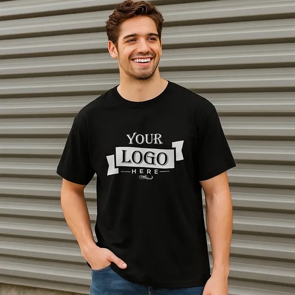 6.3 oz 100% Cotton Unisex Round Neck Short Sleeve T-shirt - 6.3 oz 100% Cotton Unisex Round Neck Short Sleeve T-shirt - Image 2 of 9