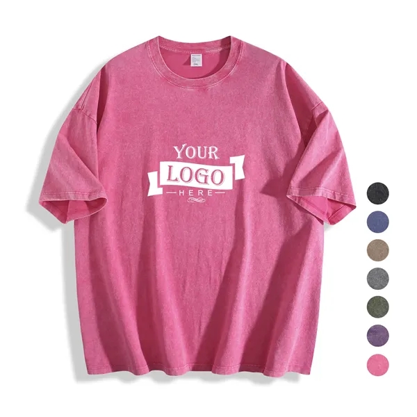 8.1 oz Heavyweight 100% Cotton Washed T-shirt - 8.1 oz Heavyweight 100% Cotton Washed T-shirt - Image 0 of 10