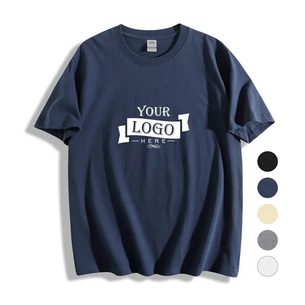 6.3 oz 100% Cotton Unisex Round Neck Short Sleeve T-shirt - 6.3 oz 100% Cotton Unisex Round Neck Short Sleeve T-shirt - Image 0 of 9