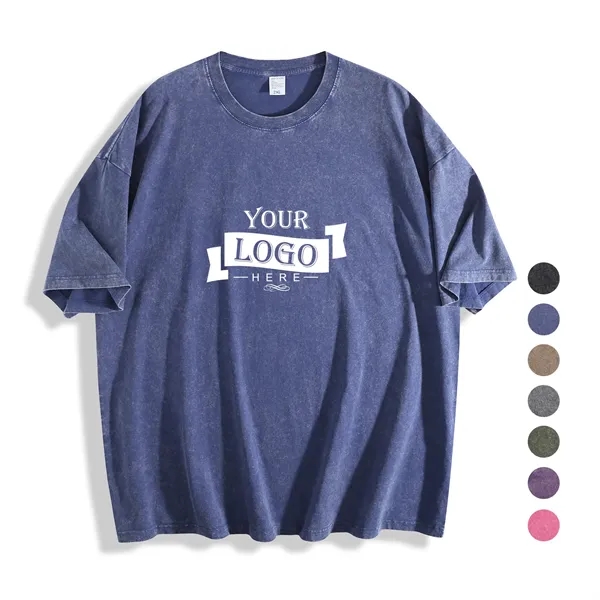 8.1 oz Heavyweight 100% Cotton Washed T-shirt - 8.1 oz Heavyweight 100% Cotton Washed T-shirt - Image 0 of 10