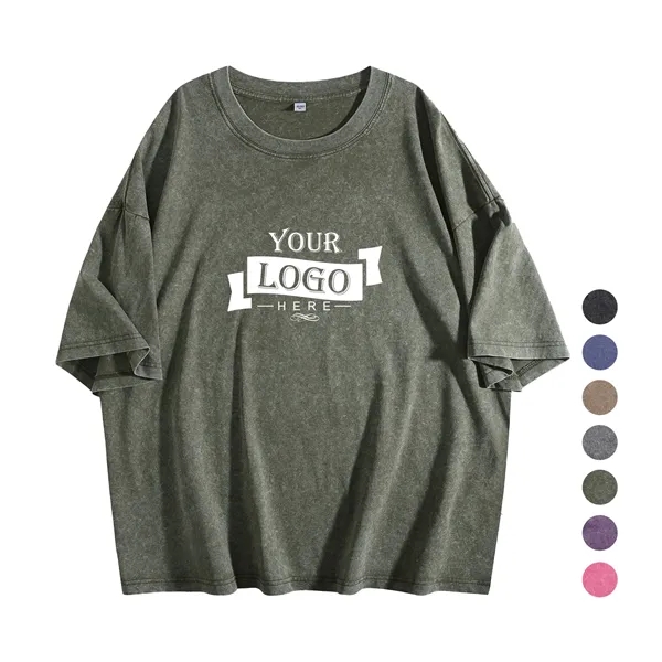 8.1 oz Heavyweight 100% Cotton Washed T-shirt - 8.1 oz Heavyweight 100% Cotton Washed T-shirt - Image 0 of 10